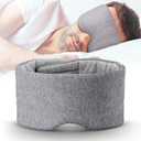 Cotton Sleep Eye Mask for Women Men, 100% Blocking Light Eye Mask Sleeping for Side Sleeper, Soft Zero Pressure Cooling Blackout Eye Covers for Sleeping, Sleep Mask fits All Heads Adjustable (1pcs Gray)