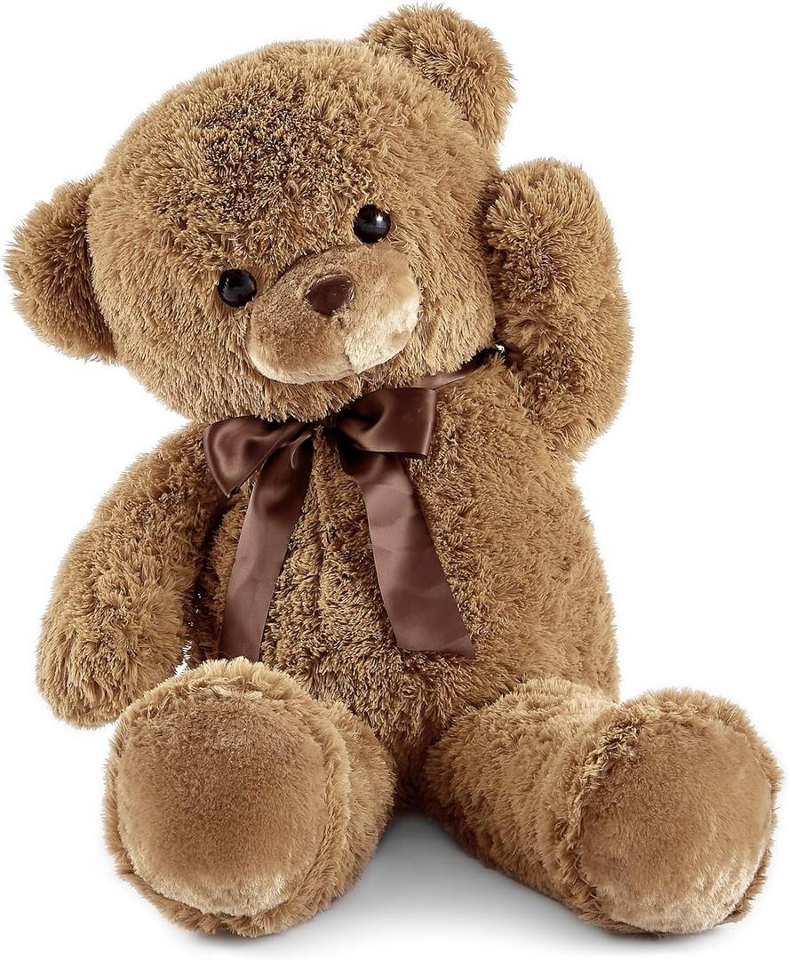 Big Teddy Bear Stuffed Animal 35 inches Giant Stuffed Bear Gift for Girlfriend Children on Birthday, Brown