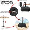 Orgrimmar Patio Umbrella Base 17.7L Heavy Duty Square Stand Water Filled Umbrella Base Stand for Outdoor