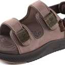 ONCAI Orthopedic Women Sandals with Arch Support Comfort Casual Sport Platform Recovery Hiking Sandals for Laides Water Summer Vacation Shoes Thick Outdoor Adjustable Strap Size 6-12 (Brown)
