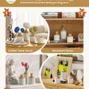 Beige Decorative Vase Set of 3 - Modern Boho Style Ribbed Ceramic Bud Vases for Flowers, Mini Small Vases for Shelf, Shelves, Bookshelf, Entryway Table & Home Decor Aesthetic (Beige White)