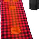 REDCAMP Heated Sleeping Bag Pad, Heated Sleeping Bag Liner, 5 Heating Zones, 3 Adjustable Heat Settings USB Heating Pad for Cold Weather Camping Backpacking or Hiking, Green/Red