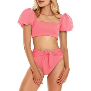 Fisoew Women's High Waist Bikini Sets Tie Knot Tummy Control Swimwear 2 Piece Swimsuits, XL
