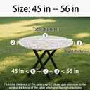 Round Flower Pink Tablecloth, Waterproof Vinyl Tablecloths with Flannel Backing for Table, Wipeable Spillproof Plastic Table Cloth for 45"-56" Tables