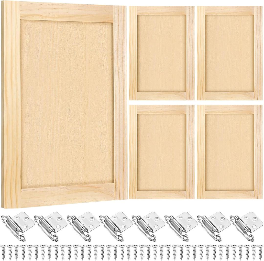 Cinnvoice 3 Pcs 16.25'' W x 22.5'' H Unfinished Pine Kitchen Cabinet Door