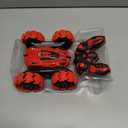 Remote Control Car, New Upgraded Double-Sided 360 Rotating RC Toy Cars with LED Headlights, 2.4GHz Rechargeable Electric Race Stunt Car with 4WD, Best Gift for 6-12 Year Old Boys and Girls (Red)