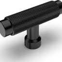 10 Pack Matte Black Knurled Cabinet Knobs for Dresser Kitchen Knobs for Cabinets Single Hole Cabinet Pulls Hardware