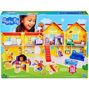 Peppa Pig Peppa's Big Family House Playset with 3 Figures, 11 Accessories, 2025 Version with Baby Evie, Preschool Toys for Girls and Boys 3 and Up