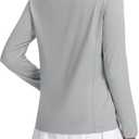 MAGCOMSEN Women's Long Sleeve Shirts 1/4 Zip Pullover UPF 50+ Sun Protection Quick Dry Hiking Athletic Workout Tops (Gray, S)