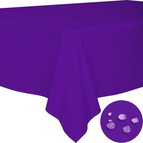 BYDOLL Table Cloth Purple 100x120 Inch Tablecloth for Tables Outdoor Washable Wrinkle Free and Spillproof Polyester Tablecloth for Festival Camping Picnic Party Cover