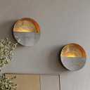 NativeSkins Eclipse Metal Wall Candle Holder Sconce Decoration - Set of Two Handcrafted Decorative Tea Light Wall Sconces for Living Room, Bathroom, Dining Room Gold Tea Candle Holder, 1 Pack