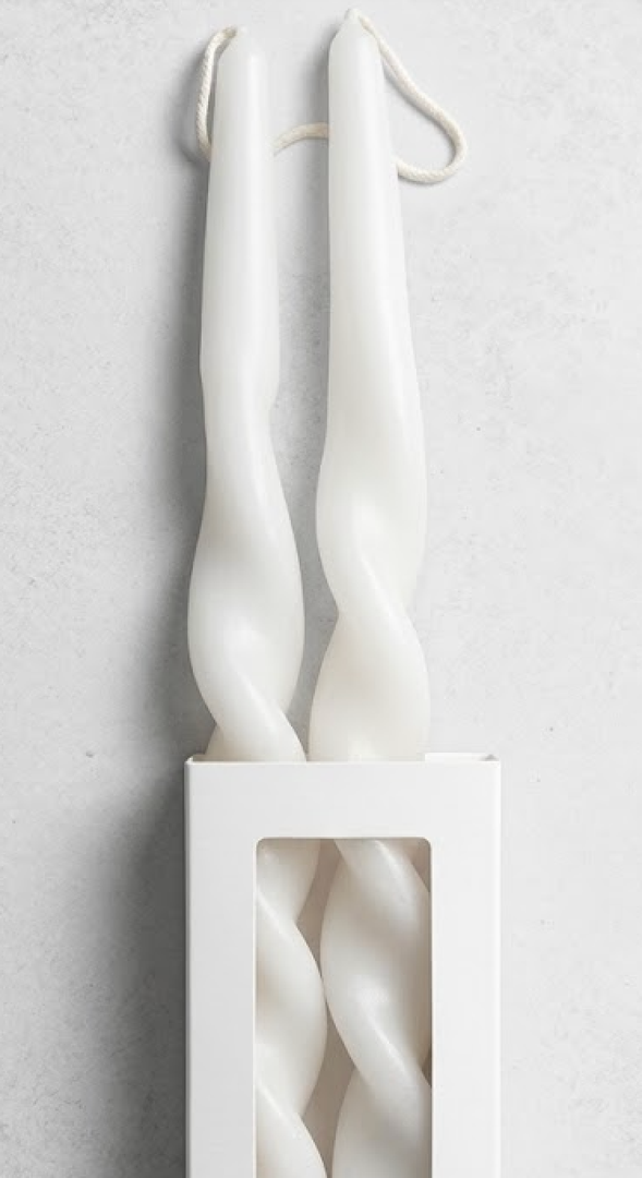 5 x Spiral candles, White