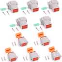 5 Sets 8P DT Connector kit Waterproof Sealed Electrical Plug housing Wire Dt Connector 22-16AWG DT04-8P DT06-8S (Gray)
