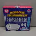Riccle 88 pcs Cake Decorating Kit with Blue Cake Turntable - Includes 50 Disposable + 2 Reusable Piping Bags and Tips Set, 24 Icing Piping Tips, 2 Spatulas, 3 Icing Comb Scraper (Black)