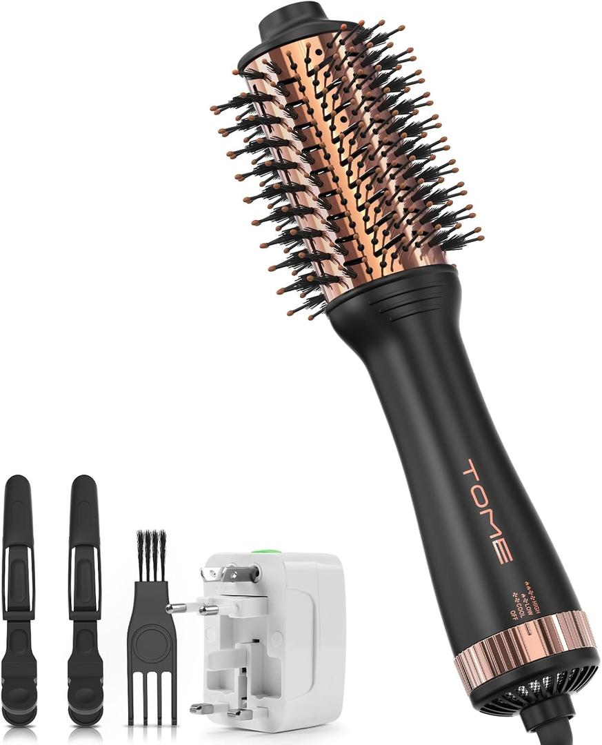 TOME 2.4-Inch Hot Air Brush 1200W, Oval, Dual Voltage, Ceramic Ionic