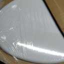 CHURCH Toilet Seat, Easy Clean Hinges Release for Deep Cleans, Durable Enameled Wood Seat, Elongated, White