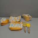 Kids Gardening Set Toys,Includes Metal Trowel,Transplanting Shovel,Garden hat,Rake,Apron,Gloves,Watering Can,and Tool Organizer Bag (Yellow)