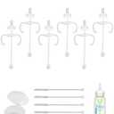joyfeed 6Pack Straw Cup Conversion Kit for Dr Browns Narrow and Narrow Glass Baby Bottles, Weighted Straw Replacement Kit with Soft Straw Top and Handle,6m+