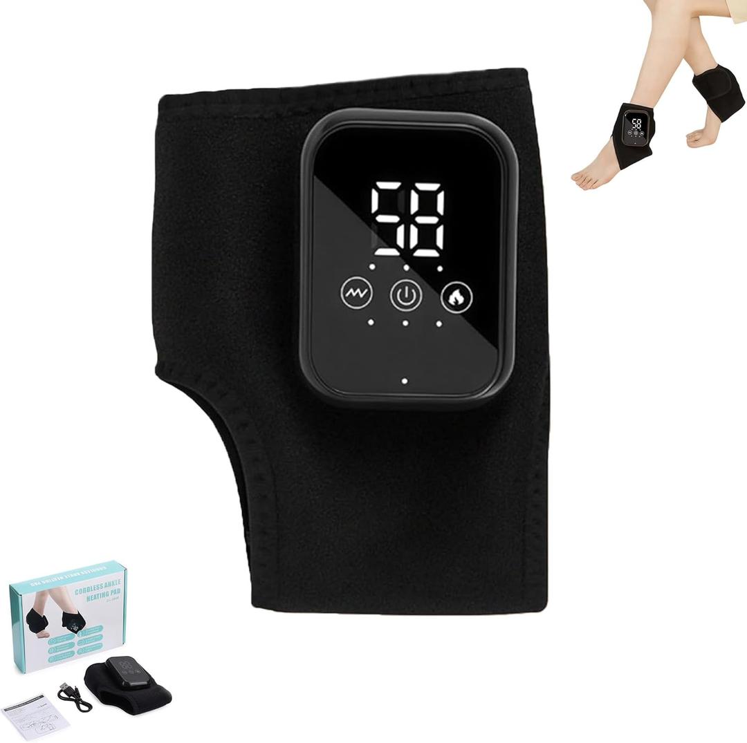 2026 Portable Foot Massager with Heat, Wireless Rechargeable Foot & Ankle Massager, 3 Massage Modes, 3 Heat Levels, 15-Minute Auto Shut-Off for Daily Foot Relaxation (1 PC)