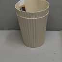 JiatuA Small Trash Can Plastic Wastebasket Round Garbage Container Bin for Bathroom, Kitchen, Bedroom, Home Office, College Dorm, Beige 2 Pack (1.8 Gallons, 2 Pack)
