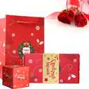 Surprise Gift Box Explosion Money Box for Cash, 2025 Merry Christmas Pop-Up Gift Boxes for Birthday, Anniversary, Valentine (Red A)