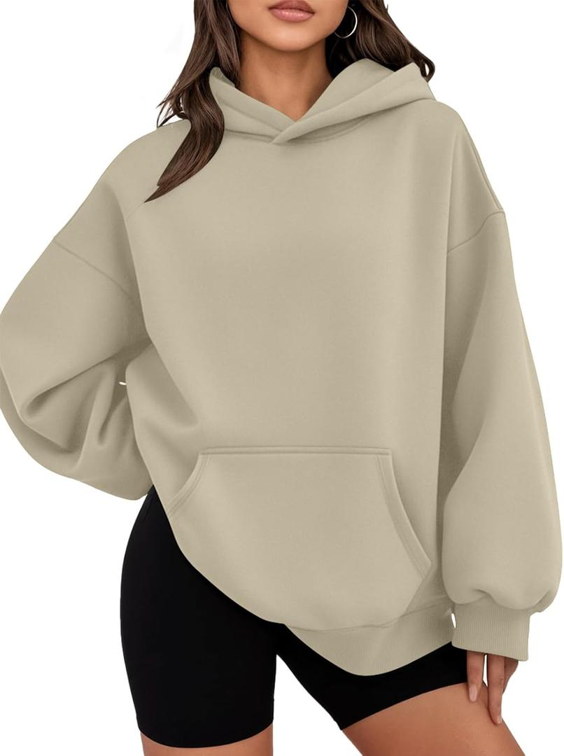 WYNNQUE Hoodies for Women Oversized Sweatshirts Fall Fashion Outfits 2026 Casual Sweaters Tops Fleece Workout Winter Clothes (Small, Beige)