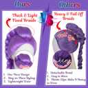 BESTBEL+Hair Cap Purple Braid Wig for Women Long Purple Wigs for Adult Long Braided Anime Wigs Stage Outfits for Women Halloween Party Cosplay