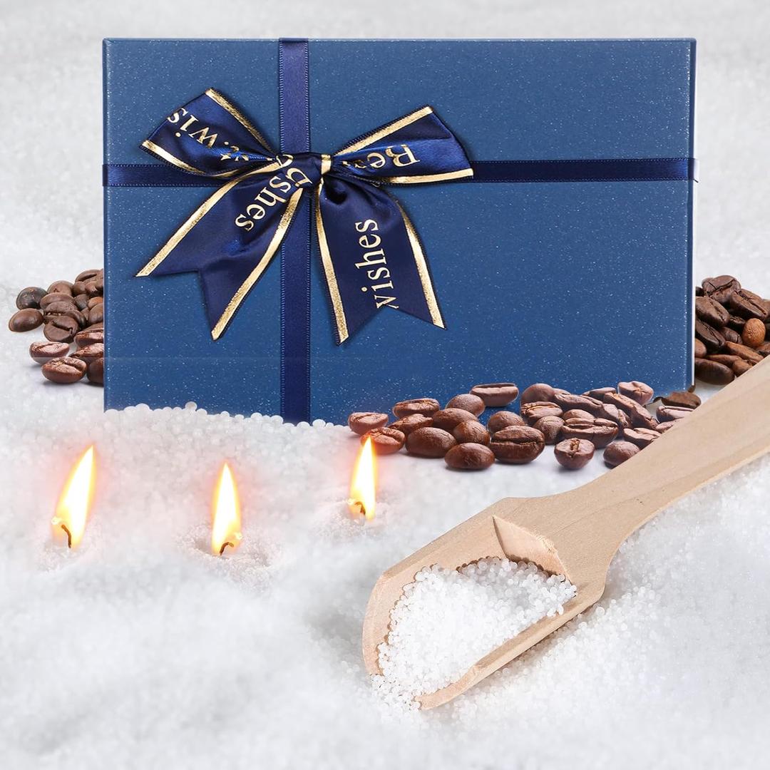 MTLEE Pearled Candle 4.4 lb Coffee Scented Sand Candle Wax Kit with Gift Box 100 Wicks Refillable Jar White Beaded Wax Gift Set for Friends Mother Lover Women Family