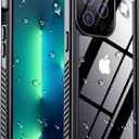 Temdan Compatible with iPhone 13 Pro Max Case Waterproof, Built-in Screen & Camera Protector IP68 Underwater Full Body 13FT Military Dropproof Shockproof Phone Case 6.7"-Black/Clear