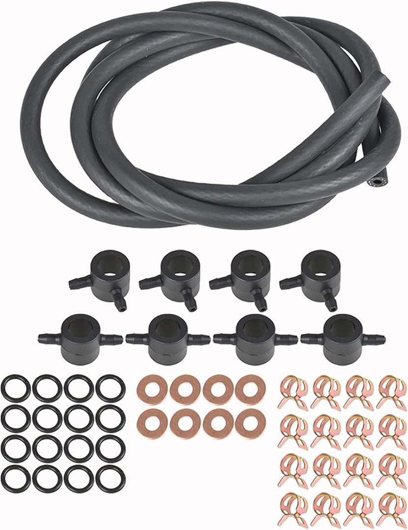 WFLNHB Fuel Injector Installation Return Line Kit Replacement for Ford Non-Powerstroke 1983-1988 - Fuel Injector Repair Kit 6.9L - 7.3L