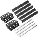 AJinTeby Grill Parts for Weber Genesis 300 Series Grill E310 E320 S310 S320 S330 EP310 w/Front Control, Burners 62752 7620 7621 Flavorizer Bars 65505 Heat Deflectors, Weber Genesis Replacement Parts (7ps Heat Plates + 4 Burner)