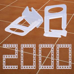 2000 PCS Tile Leveling System Clips 1/16''(1.5mm) 2000-Piece Tiles Leveler Spacers Tool for Professional Ceramic Tile and Stone Installation