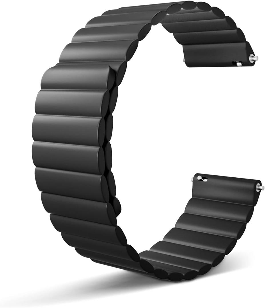 Magnetic Watch Band, Silicone Watch Strap 20mm 22mm Smartwatch Bands, Quick Release Wristband Adjustable Magnetic Closure Women Men Watch Belt Compatible with Galaxy Gear S2 S3 GT2 Fenix 5S Plus