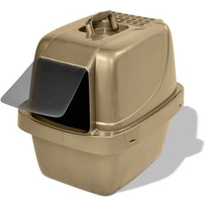 Van Ness Pets Odor Control Large Enclosed Sifting Cat Pan with Odor Door, Hooded, Beige, CP66, L (Pack of 1)