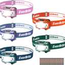EverBrite Headlamp, 5 Pack Kids Headlamp with Red Light and Memory Function, Head Lamp for Adults and Kids with 5 Modes, Bright Headlamps for Camping, Running, Christmas Gifts, Batteries Included (Multicolor)