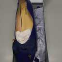 C.Paravano Ballet Flats | Flat Shoes Women | Square Toe Flats | Dress Shoes for Women (11.5, Navy)