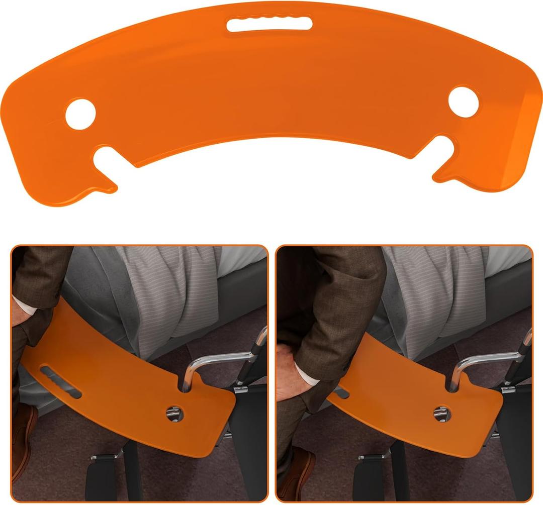 Curved Transfer Board Plastic Slide Board for Transferring to Wheelchair, Chair, Bed, Toilet, Car for Patient, Elderly, Disabled, 31.1 * 9.84 * 0.46" 3.64 lbs ABS Transfer Devices (Orange)