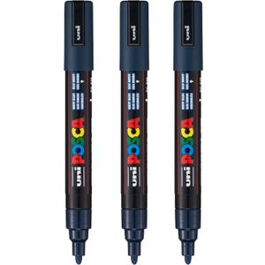posca PC-5M Water-Based Paint Markers, Reversible Medium Tip (1.8-2.5mm), Navy Blue, 2 Count