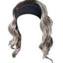 Kim Kimble 18" Wavy Waves Headband Wig, Long Layered Hair With Black Headband and Comb Clip, 3/4 Cap - Average Cap Size, MC56 60 Iced Sugar