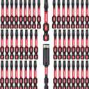 50 Pieces T25 2 In. Impact Tough Magnetic #25 Torx Head Power Bits, S2 Alloy Steel T25 Screwdriver Bits Set with 1Pcs Impact Bit Holder