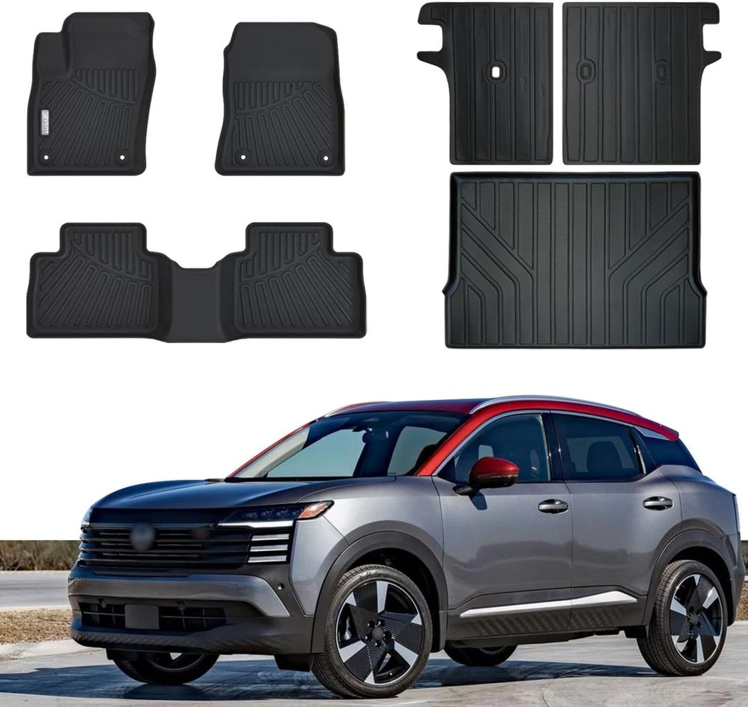 Floor Mats & Trunk Mat & Backrest mat Fit for 2025 2026 Nissan Kicks,All Weather Protection TPE, Anti-Slip Floor Mats & Cargo Liner for 2025 2026 Nissan Kicks Accessories