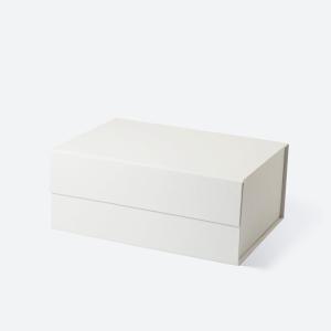 Geoto 9.25"X6.7"X3.93" A5 Deep Size Magnetic Closure Collapsible White Black Magnet Gift Packaging Boxes 1 Pack(Off White)