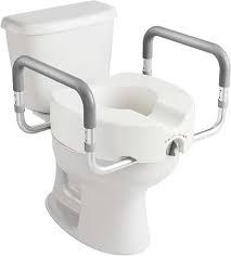 HOMLAND Raised Toilet Seat with Handles, Handicap Toilet Seat Risers for Seniors, Elevated Toilet Seat Fits Most Elongated & Standard Toilet, Gray