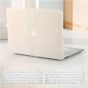 Compatible with MacBook Pro 13 inch Case M2 2024 2023 2022-2016 A2338 M1 A2251 A2289 A2159 A1989 A1708 A1706,Soft Fluffy Fuzzy Plush Faux Fur Print Leather Hard Shell Case&Keyboard Cover, Beige