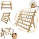 New brothread 2X60 Spools Wooden Thread Rack/Thread Holder Organizer with Hanging Hooks for Embroidery Quilting and Sewing threads