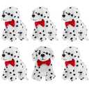 Jiuguva 6 Pcs Halloween Plush Toy Dog Dalmatian Stuffed Animal Realistic Dog Spotted Stuffed Puppy Soft Cuddly Sitting Stuffed Animal Toy for Carnival Prize Gift Birthday Party Favor, 5.7 Inch