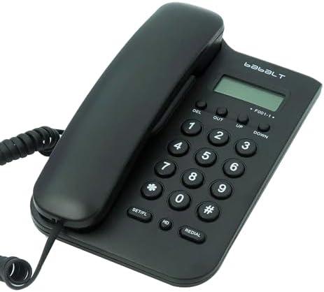Corded Basic Landline Phone, TelPal FSK/DTMF Simple Caller ID Telephone with LCD Incoming Call Number Display, Small Desk/Wall Mountable Analog Phone for Home Office (Black)