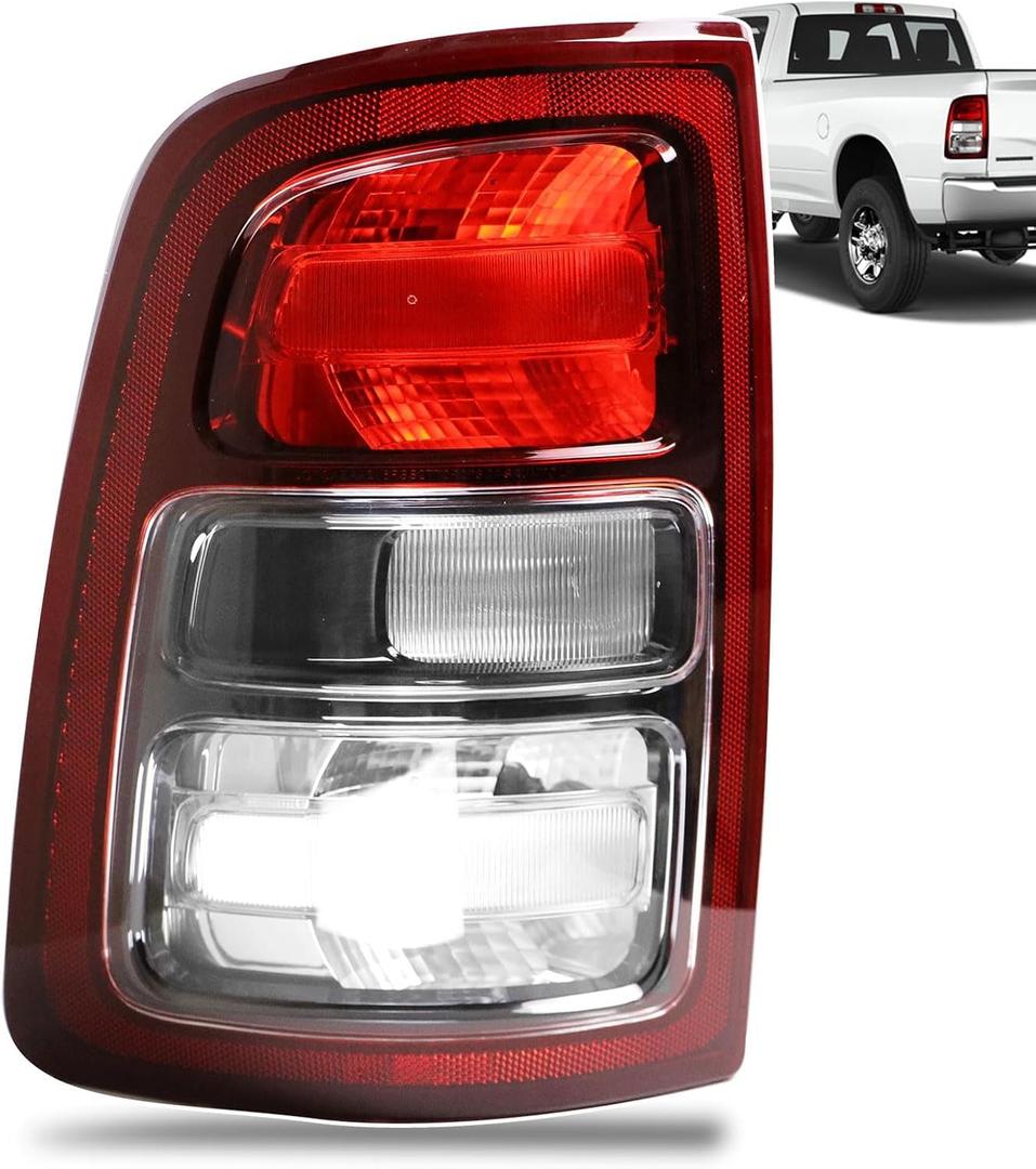 Tail Light Black Bezel Compatible With 2019-2023 Dodge Ram 2500 Left Driver Side Taillight Replace 68409003AD