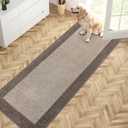 PURRUGS Dirt Trapping Door Mat 24" x 70", Non-Slip Washable Entry Mat, Dog Doormat, Front Door Mat, Super Absorbent Entrance Mat for Muddy Shoes & Paws, Beige & Grayish Brown