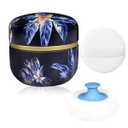WEMEGA Body Powder Case with Powder Puff Powder Container Tea Box for Baby and Women Powder Puff and Powder Case for Travel (Blue Sea1)